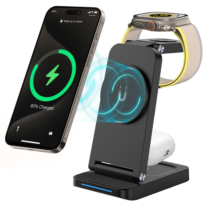 3in1 magnetic wireless charger magnetic version S90-m