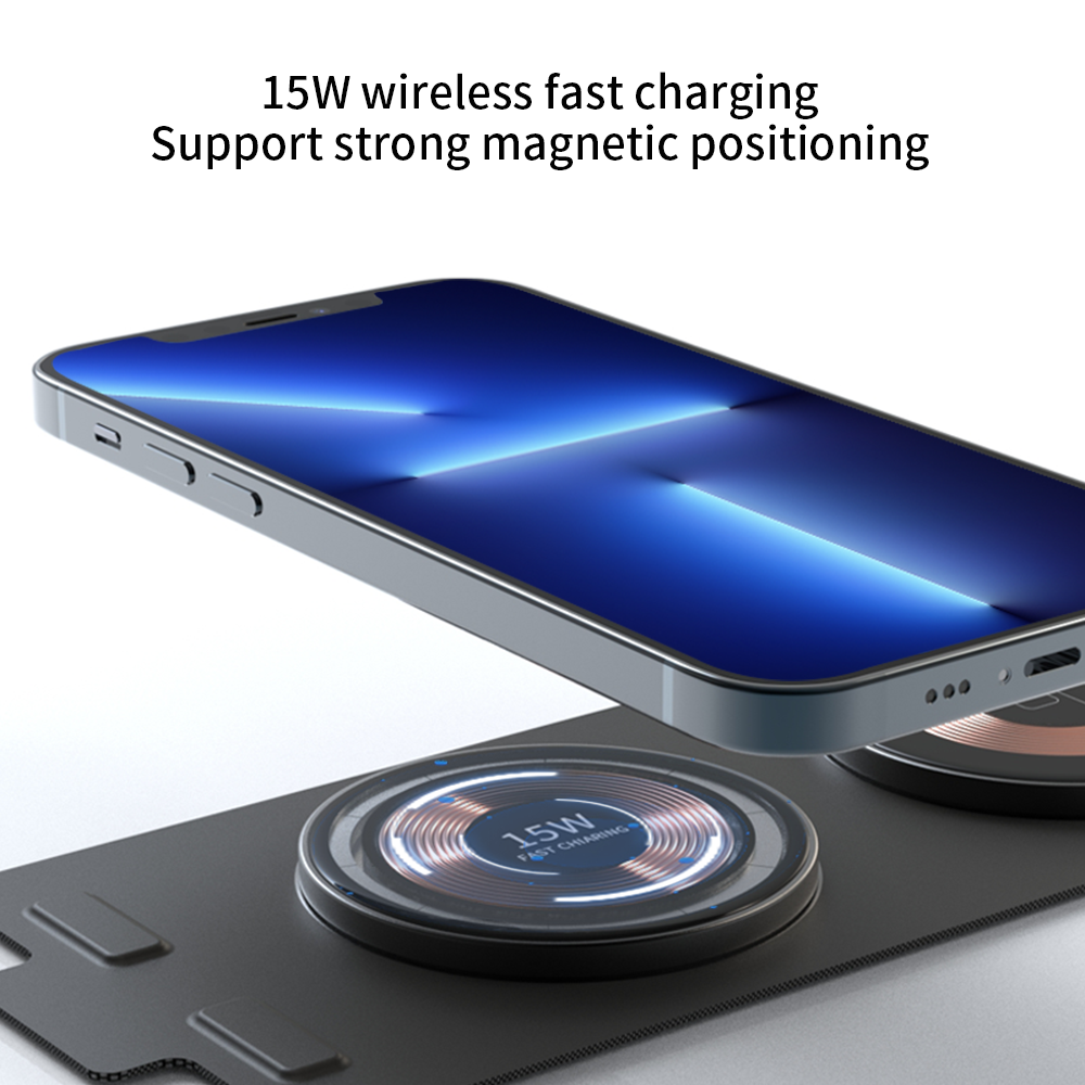 T01. Magnetic cloth folding (3 in 1) wireless charger