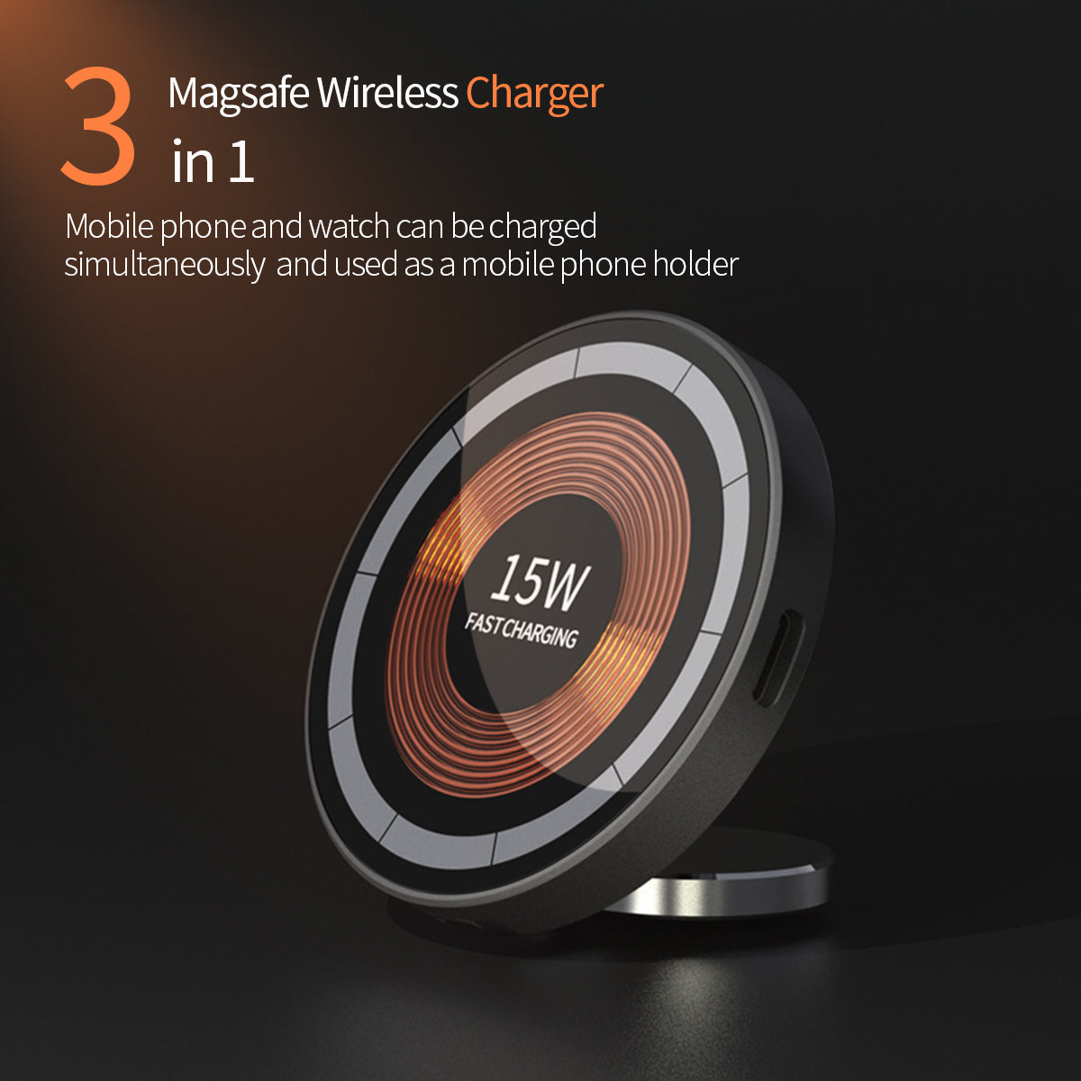 T23 . Transparent magnetic bracket (3 in 1) wireless charging