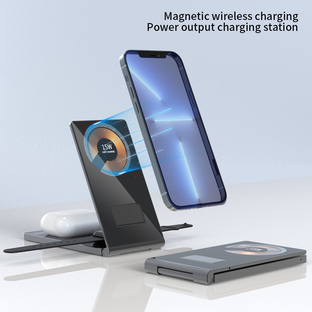 T05 . Magnetic folding stand (4 in 1) wireless charging