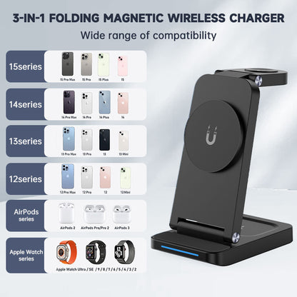 3in1 magnetic wireless charger magnetic version S90-m