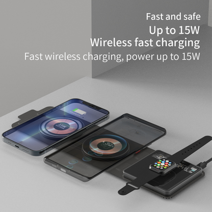 T01. Magnetic cloth folding (3 in 1) wireless charger