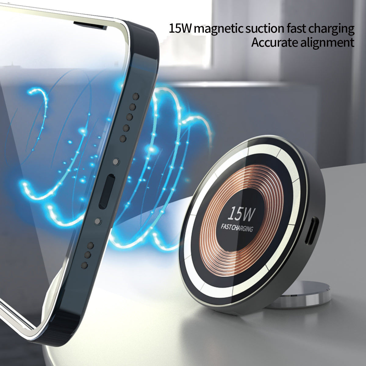 T23 . Transparent magnetic bracket (3 in 1) wireless charging