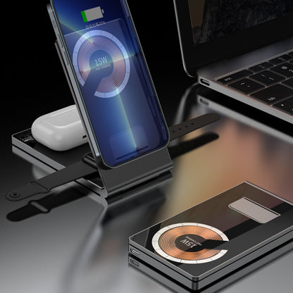 T05 . Magnetic folding stand (4 in 1) wireless charging